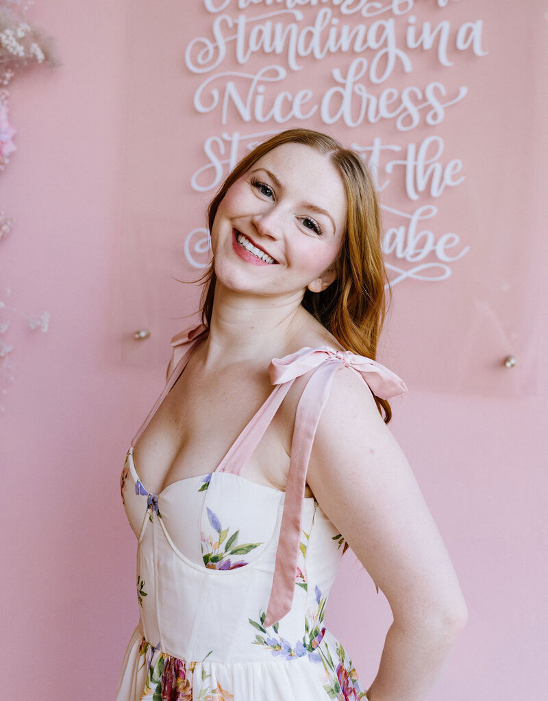 Dress Forum Delicate Affair Corset Tiered Maxi Dress with Shoulder Ties in Soft Coral