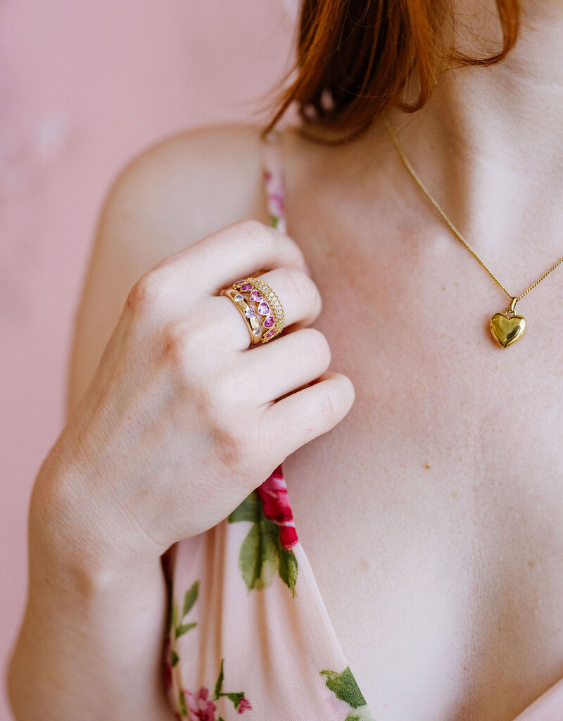 Sugar Blossom 18K Gold Plated Brass With Small Heart Pendant