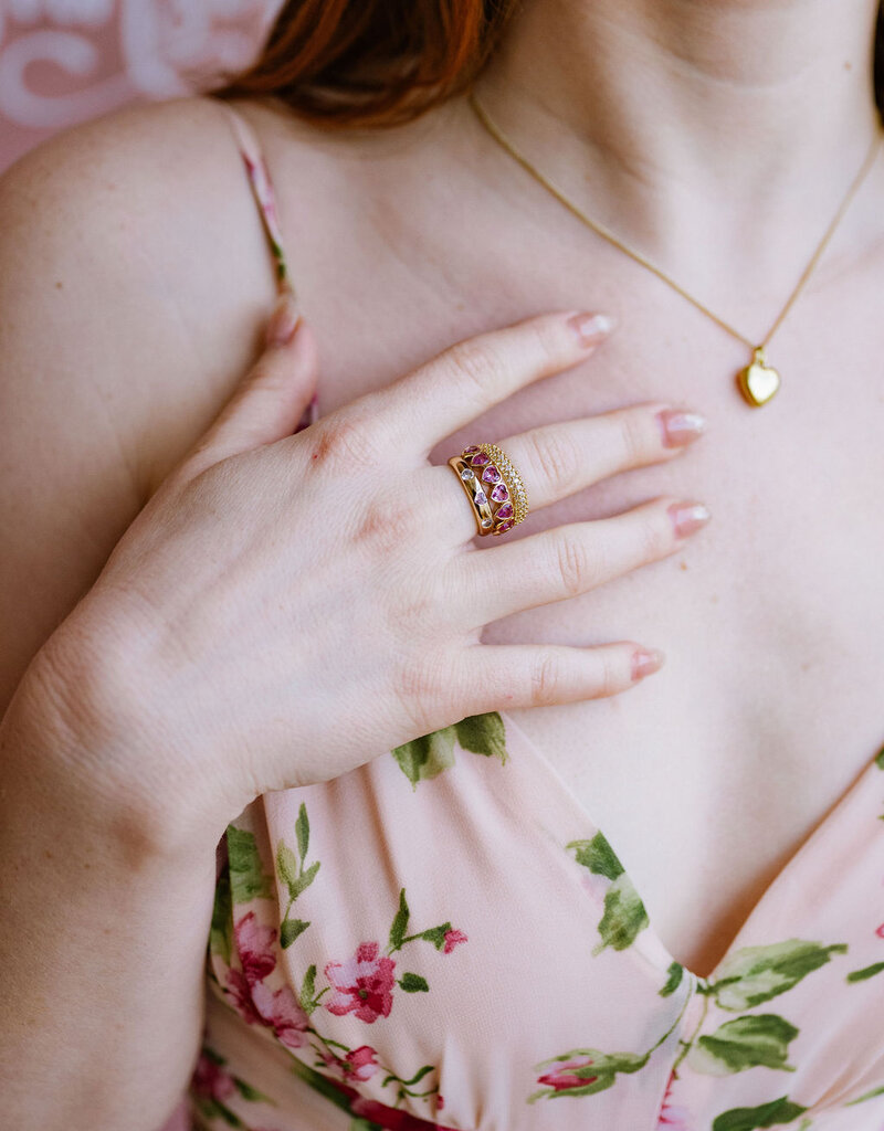 Sugar Blossom 18K Gold Plated Brass With Small Heart Pendant