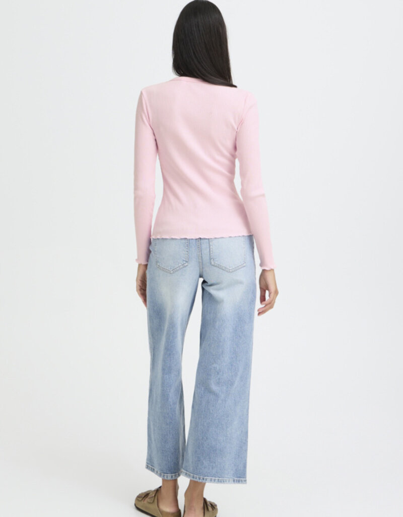 B.Young Sinne Rib T-Shirt in Parfait Pink