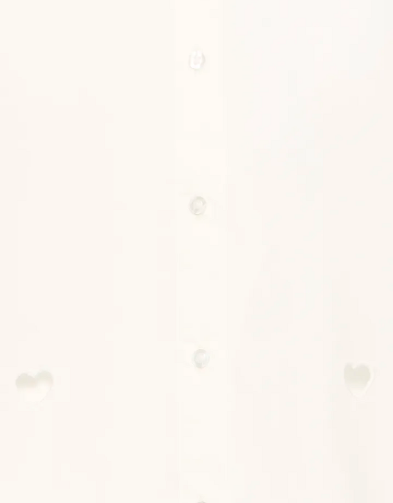 ICHI Lovely Shirt with Cut-Out Hearts in Cloud Dancer