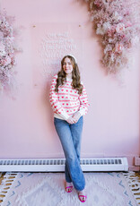 ICHI Brielle Cardigan in Birch with Red Hearts