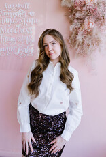 ICHI Lovely Shirt with Cut-Out Hearts in Cloud Dancer