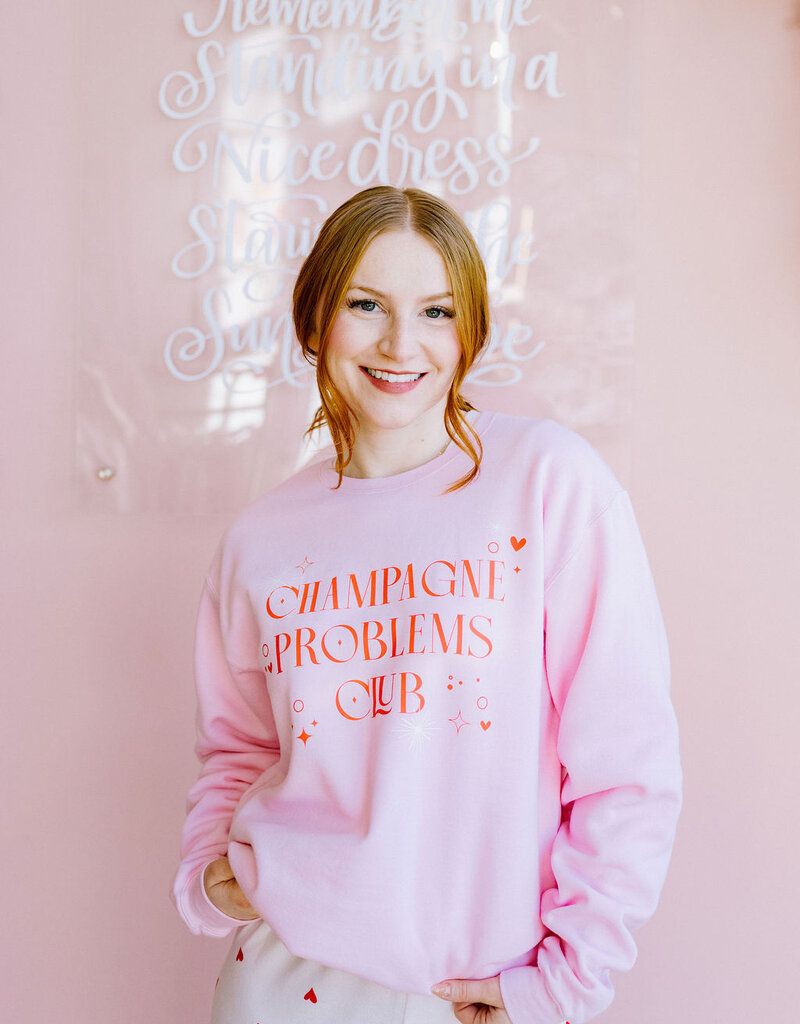 Perfectly Imperfect Designs Champagne Problems Club Crewneck