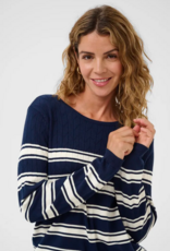 Cream Villea Pullover in Navy Stripe