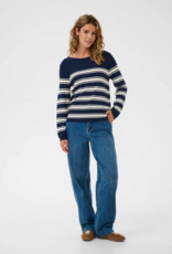 Cream Villea Pullover in Navy Stripe