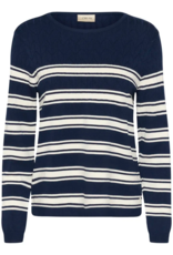 Cream Villea Pullover in Navy Stripe