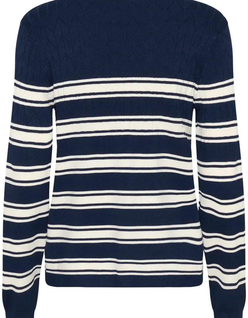 Cream Villea Pullover in Navy Stripe