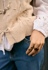 Cream Samira Vest in Oat Melange