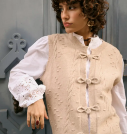Cream Samira Vest in Oat Melange