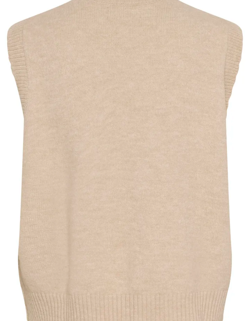 Cream Samira Vest in Oat Melange