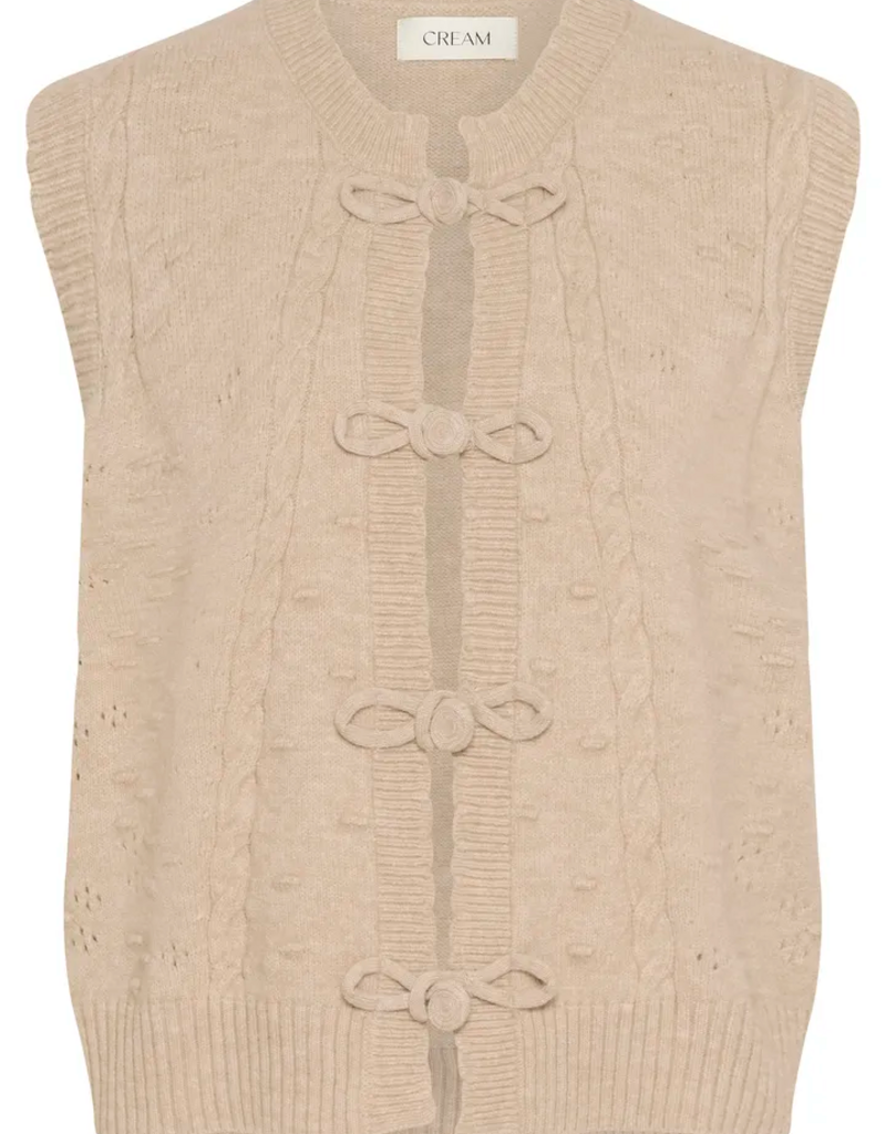 Cream Samira Vest in Oat Melange