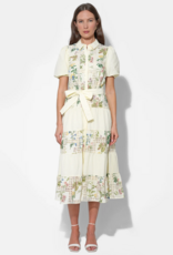 Adelyn Rae Octavia Embroidery Eyelet Tiered Midi Dress