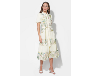 sachin and babi light blue dress ZARA NWT WOMAN SS24 EMBROIDERED FLORAL MIDI DRESS ECRU / BEIGE | 3447/682
