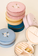 The Darling Effect Round Velvet Jewelry Case - Floral Lilac O/S