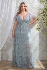 Soieblu Ariella Tiered Mesh Maxi in Dusty Sage Floral