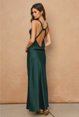 Dress Forum Going Out Twisted Strap Satin Maxi Dress in Hunter Green