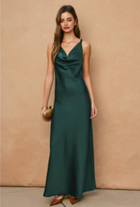 Dress Forum Going Out Twisted Strap Satin Maxi Dress in Hunter Green