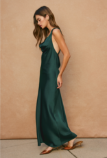 Dress Forum Going Out Twisted Strap Satin Maxi Dress in Hunter Green