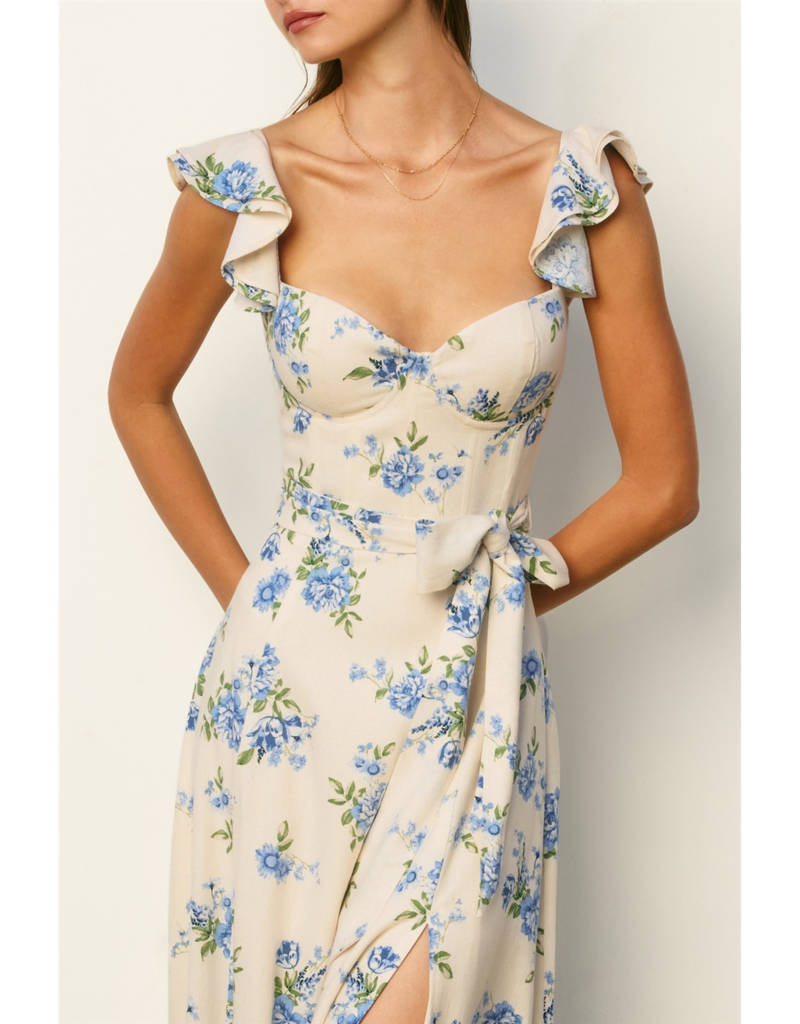 Dress Forum Love Galore Bustier Flutter Dress in Dream Blue Floral