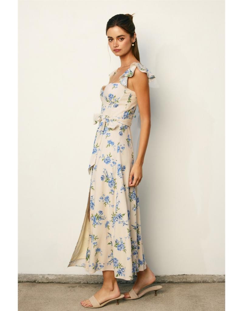 Dress Forum Love Galore Bustier Flutter Dress in Dream Blue Floral