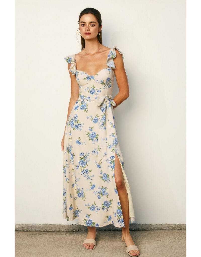 Dress Forum Love Galore Bustier Flutter Dress in Dream Blue Floral