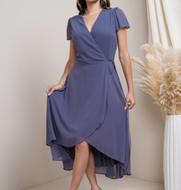 Soieblu Molly Midi Wrap Dress in Denim Blue