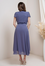 Soieblu Molly Midi Wrap Dress in Denim Blue