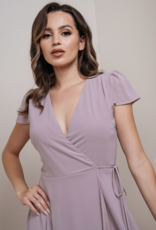 Molly Midi Wrap Dress in Mauve