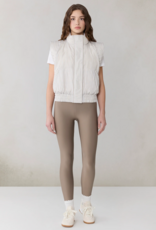 Soia and Kyo Brenna Reversible Down Vest in Light Oak Gingham