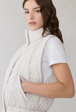 Soia and Kyo Brenna Reversible Down Vest in Light Oak Gingham