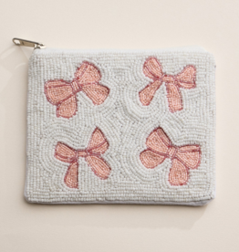 Lilla Haven Beaded Pink Bows Pouch