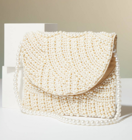Lilla Haven Bridal Pearl Beaded Flap Clutch