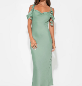 Adelyn Rae Alana Off-The-Shoulder Cowl Neck Dress