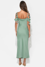 Adelyn Rae Alana Off-The-Shoulder Cowl Neck Dress in Sea Jade
