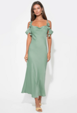 Adelyn Rae Alana Off-The-Shoulder Cowl Neck Dress in Sea Jade