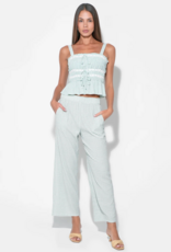 Adelyn Rae Julia Smocked Gingham Top in Jade/White