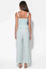 Adelyn Rae Julia Smocked Gingham Top in Jade/White