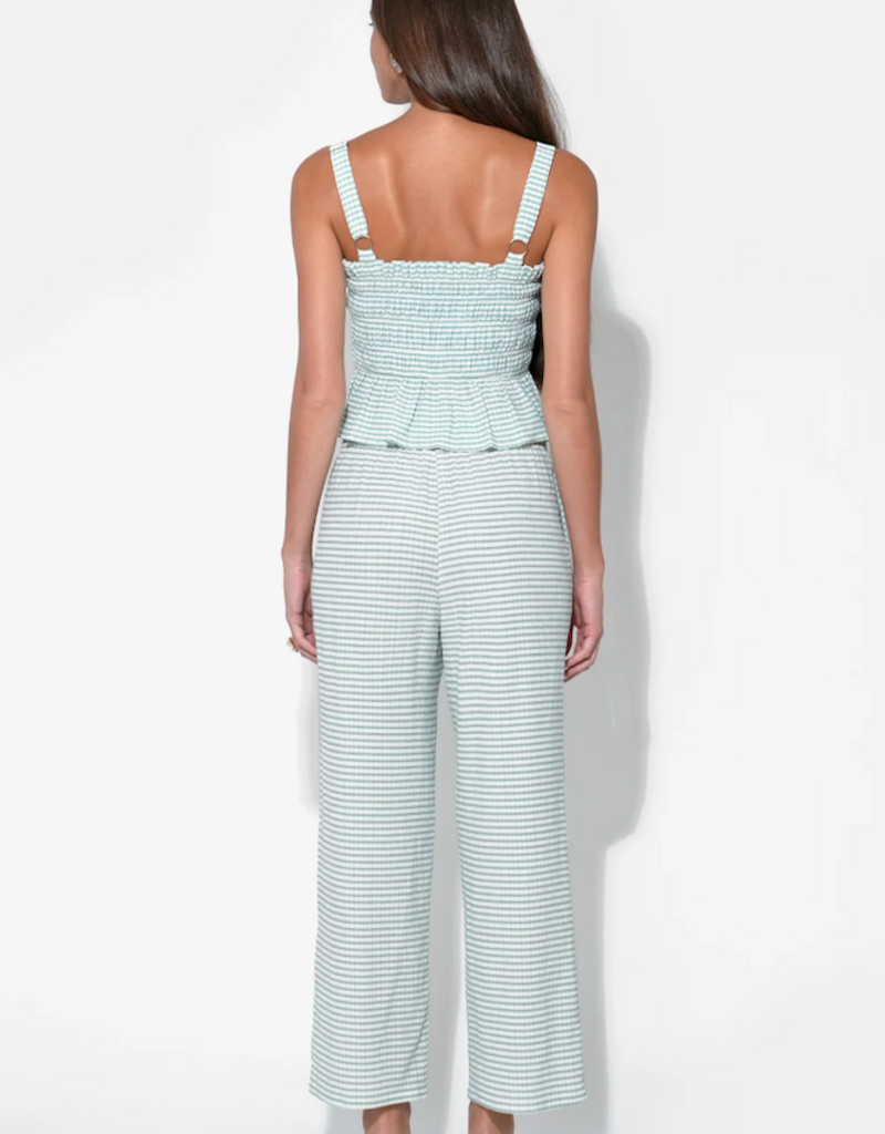 Adelyn Rae Julia Smocked Gingham Top in Jade/White