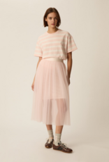 Des Petits Hauts Valerina Pleated Mesh Skirt in Bubblegum Pink