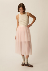 Des Petits Hauts Valerina Pleated Mesh Skirt in Bubblegum Pink