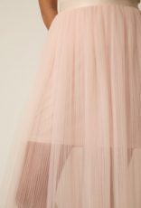 Des Petits Hauts Valerina Pleated Mesh Skirt in Bubblegum Pink