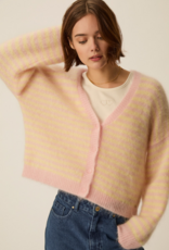 Des Petits Hauts Alvaro Cardigan in Butter & Bubblegum Stripe
