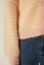 Des Petits Hauts Alvaro Cardigan in Butter & Bubblegum Stripe