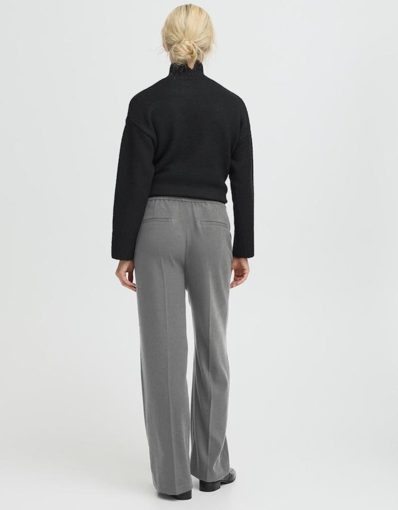 B.Young Encore Tapered Drawstring Trouser in Grey Melange