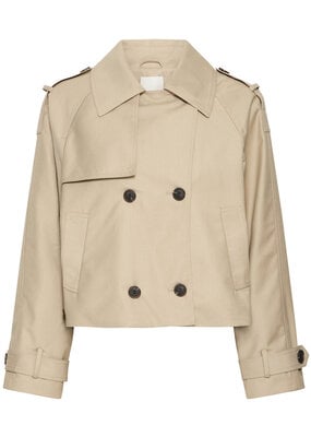 ICHI Parza Cropped Trench Coat *Only One Left - Size 14*