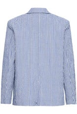 ICHI Jilma Gingham Blazer in Sodalite Blue