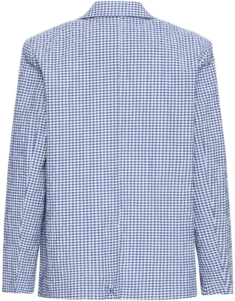 ICHI Jilma Gingham Blazer in Sodalite Blue