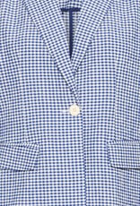 ICHI Jilma Gingham Blazer in Sodalite Blue