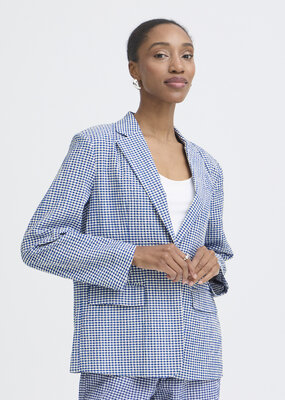 ICHI Jilma Gingham Blazer